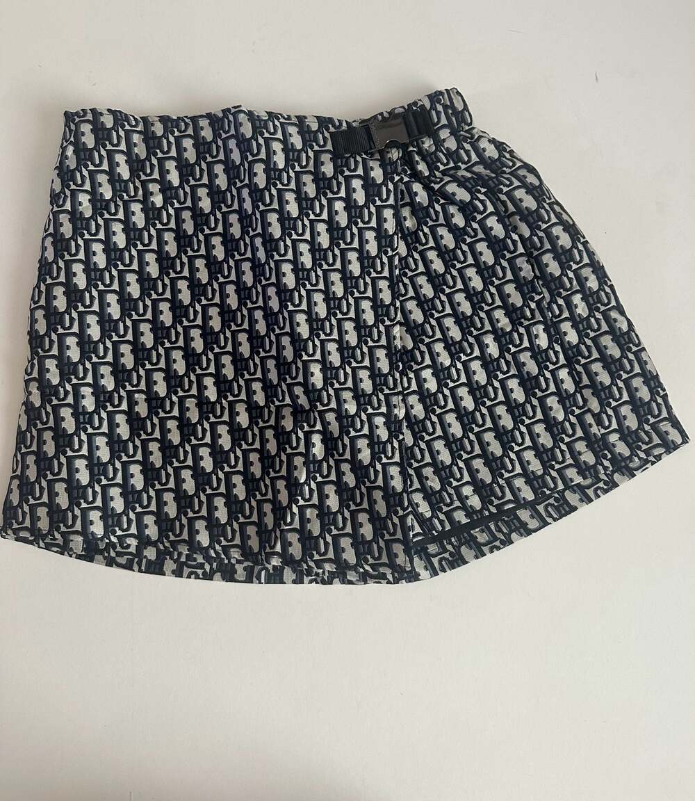 Dior Navy and White Monogram Pleated Skort
